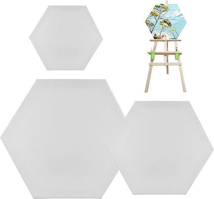 Hexagon Shaped Stretched Canvas Board for Acrylic and Oil Painting with 280g Cotton and Triple Primed Gesso