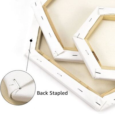 Hexagon Shaped Stretched Canvas Board for Acrylic and Oil Painting with 280g Cotton and Triple Primed Gesso