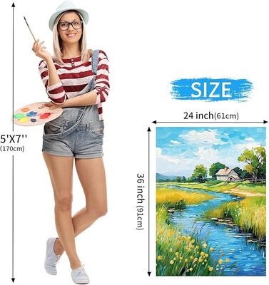 Custom Size 280g Cotton Stretched Canvas with Acid Free Acrylic Priming for Oil Painting