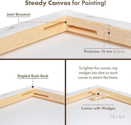 50X100CM Large 280g Cotton Stretched Canvas Board Triple Primed Gesso for Acrylic and Oil Painting