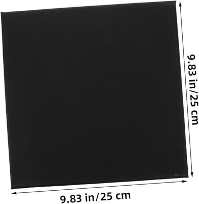20x25cm Pre Stretched Fivefold Primed 100% Cotton Black Painting Canvas Board for Artists
