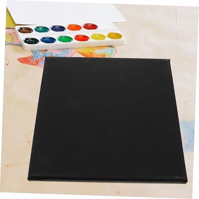 20x25cm Pre Stretched Fivefold Primed 100% Cotton Black Painting Canvas Board for Artists