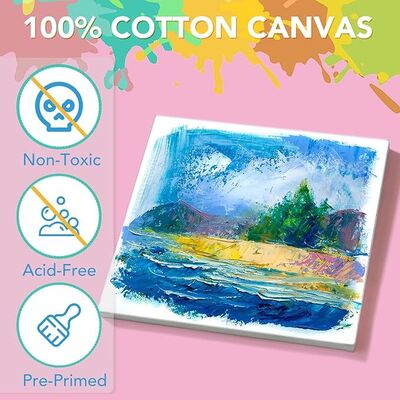 Custom Size 280g Cotton Stretched Canvas Board with Acid Free Acrylic Priming for Painting