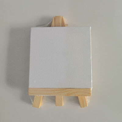 Wholesale 10x10cm Small Easels Set Mini Canvas Easel Stand Wooden Custom Size Easel and Canvas for Display