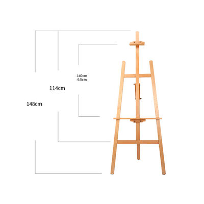 Factory Wooden Easel 150cm Lifting  Pine Wood Panel Tripods Painting  Canvas Exhibition Art Wooden Easel