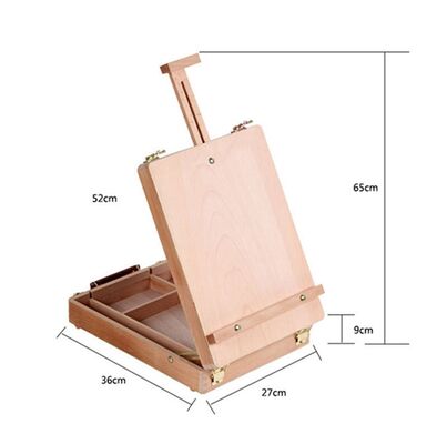 Professional Artist Paint Easel Stand Wooden Portable Desktop Box Table Easel Sketch Box for Painting