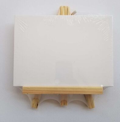Kids Mini Easel and Art Canvas Set Canvas 10x10cm