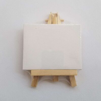 Kids Mini Easel and Art Canvas Set Canvas 10x10cm