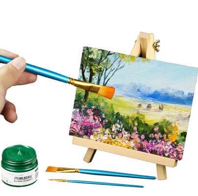 10x15cm Stretched Mini Canvas Painting Kit with Acrylic Paints and Brushes for Kids Pre-printed Canvas Print Painting