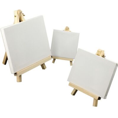 10x15cm Stretched Mini Canvas Painting Kit with Acrylic Paints and Brushes for Kids Pre-printed Canvas Print Painting