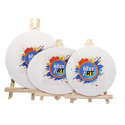 Tissu étiré blanc rond en coton pur avec échafaudage de table pour les enfants dessiner