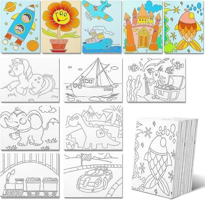 Coloriage de bricolage sur toile prédimprimée, kits de peinture prédimprimée pour les activités en classe scolaire