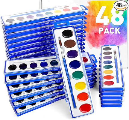 8 Ensemble de peinture à l'aquarelle, acrylique, lavable, couleurs vives, pinceau inclus