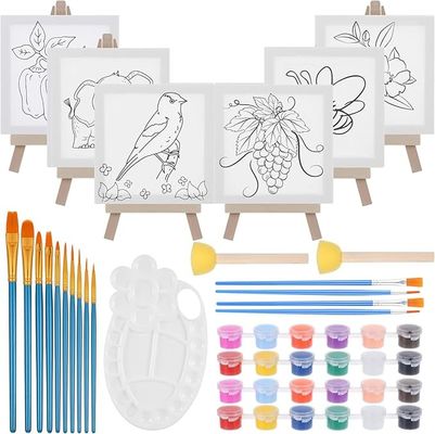 OEM ODM 6 Pack Pré-imprimé Set de peinture avec des peintures pinceaux Palette et échafaudages