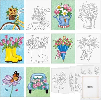 8x10 pouces Fleurs Pré-imprimé kits de toile pour la peinture de la décoration intérieure