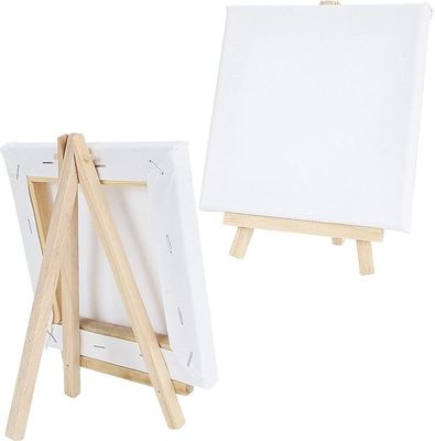 Small Painting Art Set With Easel And Canvas , Stretched Canvases Panels Pack OEM