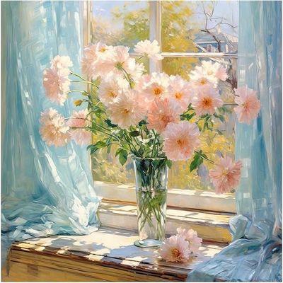 40x40cm Pré-imprimé Pré-dessiné Tablette de toile Style florale Pour la peinture